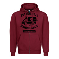Burgundy wambulance Zipper Hoodie - artisFamous
