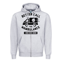 Heather Grey wambulance Zipper Hoodie - artisFamous