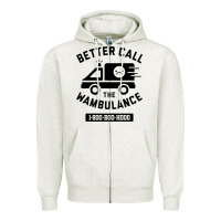 Oatmeal Heather wambulance Zipper Hoodie - artisFamous