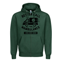 Sports Green wambulance Zipper Hoodie - artisFamous