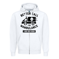 White wambulance Zipper Hoodie - artisFamous