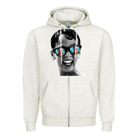 Oatmeal Heather squints Zipper Hoodie - artisFamous
