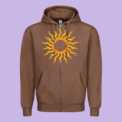 Tribal Sun Zipper Hoodie Designed By Artisfamous