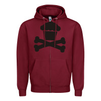 Burgundy johnny cupcakes funny skull Zipper Hoodie - artisFamous