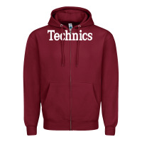 Burgundy technics essential Zipper Hoodie - artisFamous