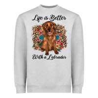 Heather Grey life is better with a labrador Heavyweight Sweatshirt - JahusDesignShop