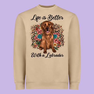 Life Is Better With A Labrador Heavyweight Sweatshirt Designed By Jahusdesignshop