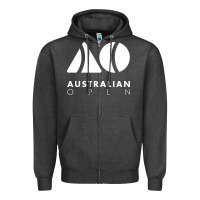 Charcoal Heather Australian Open Zipper Hoodie - artisFamous