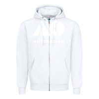 White Australian Open Zipper Hoodie - artisFamous