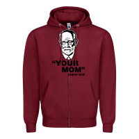 Burgundy your mom  Sigmund Freud Zipper Hoodie - artisFamous