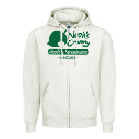 Oatmeal Heather Nook's Cranny Zipper Hoodie - artisFamous