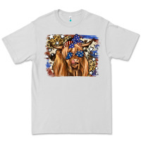 Dove Grey 4th of July Highland Cattle Premium Tee - RanaPortraitStore