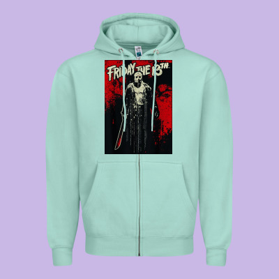 Friday The 13th Jason Drip Zipper Hoodie Designed By Artisfamous