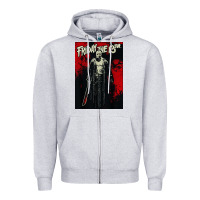 Heather Grey friday the 13th jason drip Zipper Hoodie - artisFamous