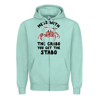Seafoam mess with the crabo you get the stabo Zipper Hoodie - artisFamous