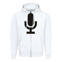 White microphone funny music Zipper Hoodie - artisFamous