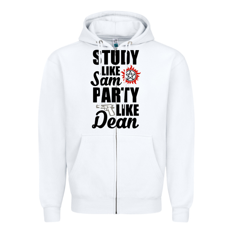 Study Like Sam Party Like Dean Zipper Hoodie by artisFamous | Teevron