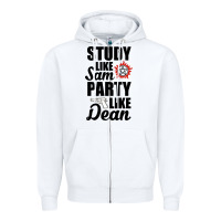 White study like sam party like dean Zipper Hoodie - artisFamous