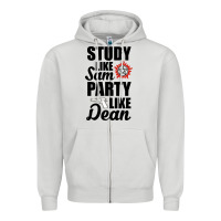 Dove Grey study like sam party like dean Zipper Hoodie - artisFamous