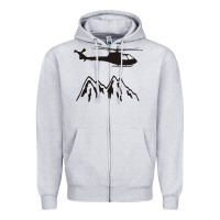 Heather Grey mountain rescue helicopter funny Zipper Hoodie - artisFamous