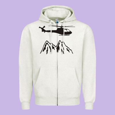 Mountain Rescue Helicopter Funny Zipper Hoodie Designed By Artisfamous
