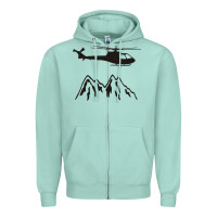 Seafoam mountain rescue helicopter funny Zipper Hoodie - artisFamous