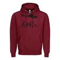 Burgundy mountain rescue helicopter funny Zipper Hoodie - artisFamous