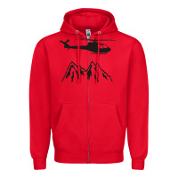 Red mountain rescue helicopter funny Zipper Hoodie - artisFamous