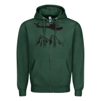 Sports Green mountain rescue helicopter funny Zipper Hoodie - artisFamous