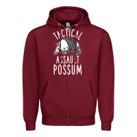 Burgundy tactical assault possum Zipper Hoodie - artisFamous
