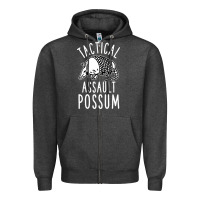 Charcoal Heather tactical assault possum Zipper Hoodie - artisFamous