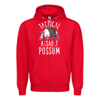 Red tactical assault possum Zipper Hoodie - artisFamous