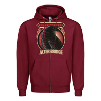 Burgundy Alter Bridge Zipper Hoodie - artisFamous