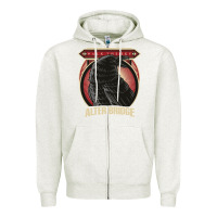 Oatmeal Heather Alter Bridge Zipper Hoodie - artisFamous