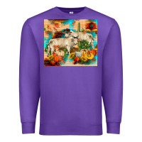 Purple fall charolais bulls Premium Sweatshirt - RanaPortraitStore