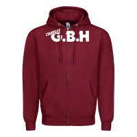 Burgundy Charged G.B.H Zipper Hoodie - artisFamous