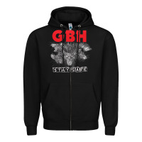 Black Charged G.B.H Zipper Hoodie - artisFamous
