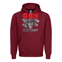 Burgundy Charged G.B.H Zipper Hoodie - artisFamous