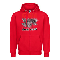 Red Charged G.B.H Zipper Hoodie - artisFamous