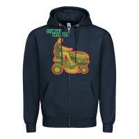 Navy Sturgill Simpson Tractor Zipper Hoodie - artisFamous