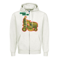 Oatmeal Heather Sturgill Simpson Tractor Zipper Hoodie - artisFamous