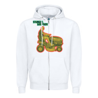 White Sturgill Simpson Tractor Zipper Hoodie - artisFamous