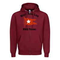 Burgundy white star line (1) Zipper Hoodie - artisFamous