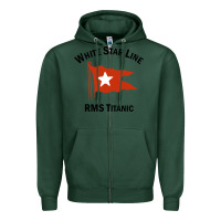 Sports Green white star line (1) Zipper Hoodie - artisFamous