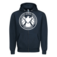 Navy agents of shield Zipper Hoodie - artisFamous