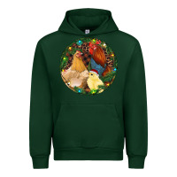 Forest Green Christmas Chick Family Urban Hoodie - RanaPortraitStore