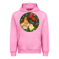 Fuchsia Pink Christmas Chick Family Urban Hoodie - RanaPortraitStore