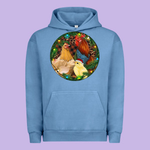 Christmas Chick Family Urban Hoodie Designed By Ranaportraitstore