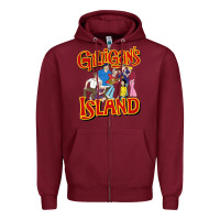 Burgundy gilligan island Zipper Hoodie - artisFamous