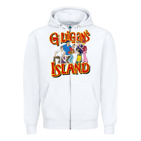 White gilligan island Zipper Hoodie - artisFamous